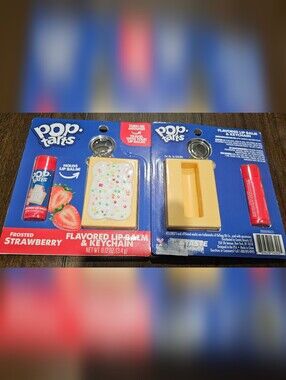 Pop Tarts Frosted Strawberry Lip Balm & Keychain Pop Tart Holder